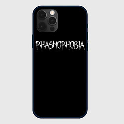 Чехол для iPhone 12 Pro Phasmophobia logo, цвет: 3D-черный