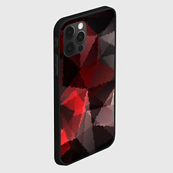 Чехол для iPhone 12 Pro Серо-красная абстракция, цвет: 3D-черный — фото 2