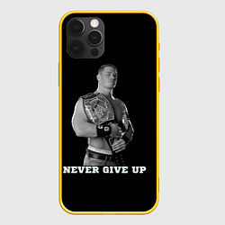 Чехол для iPhone 12 Pro Never give up, цвет: 3D-желтый