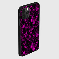 Чехол для iPhone 12 Pro Абстрактный узор цвета фуксия, цвет: 3D-черный — фото 2