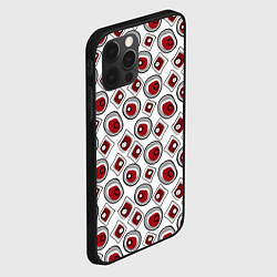 Чехол для iPhone 12 Pro Красно черный узор на белом, цвет: 3D-черный — фото 2