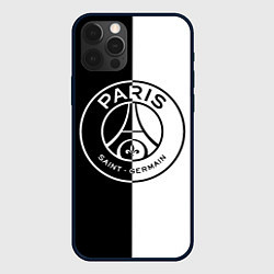 Чехол для iPhone 12 Pro ФК ПСЖ PSG BLACK & WHITE, цвет: 3D-черный