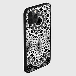 Чехол для iPhone 12 Pro Черно-белый орнамент, цвет: 3D-черный — фото 2