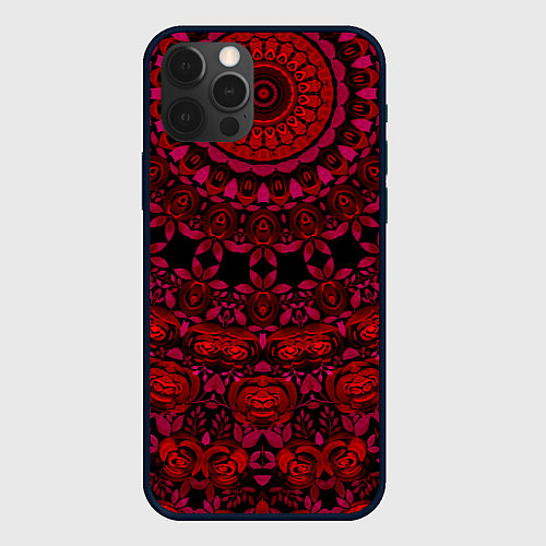 Чехол iPhone 12 Pro Акварельный калейдоскоп / 3D-Черный – фото 1
