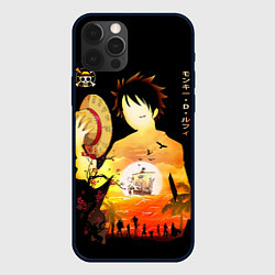 Чехол для iPhone 12 Pro Силуэт Луффи One piece, цвет: 3D-черный