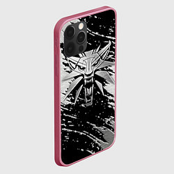 Чехол для iPhone 12 Pro THE WITCHER LOGO STEEL, цвет: 3D-малиновый — фото 2