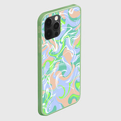 Чехол для iPhone 12 Pro Разноцветные разводы красок, цвет: 3D-салатовый — фото 2