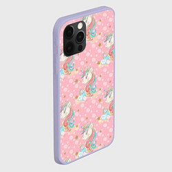 Чехол для iPhone 12 Pro Единороги для девочек, цвет: 3D-светло-сиреневый — фото 2