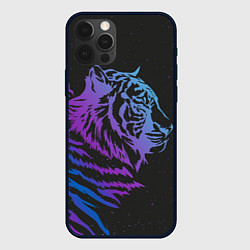 Чехол для iPhone 12 Pro Tiger Neon, цвет: 3D-черный