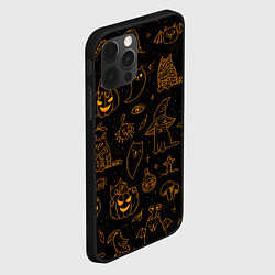 Чехол для iPhone 12 Pro ХЕЛЛОУИН ПАТТЕРН КОТИКИ HALLOWEEN KITTY, цвет: 3D-черный — фото 2