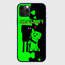 Чехол для iPhone 12 Pro Любовь Эндермена и Крипера Майнкрафт, цвет: 3D-черный