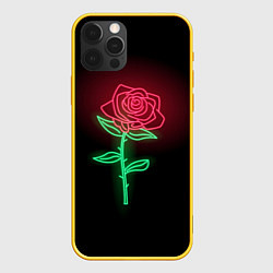 Чехол для iPhone 12 Pro Неоновая Роза, цвет: 3D-желтый