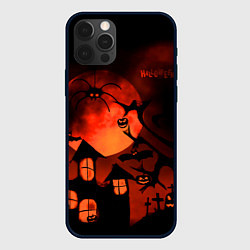 Чехол для iPhone 12 Pro Красная луна на Хэллоуин, цвет: 3D-черный