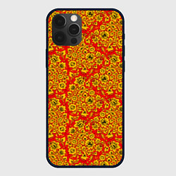 Чехол для iPhone 12 Pro Хохломские узоры, цвет: 3D-черный