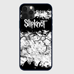 Чехол для iPhone 12 Pro Надпись Слипкнот Рок Группа ЧБ Slipknot, цвет: 3D-черный