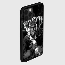 Чехол для iPhone 12 Pro Перун Славянский бог, цвет: 3D-черный — фото 2