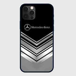 Чехол для iPhone 12 Pro Mercedes-Benz Текстура, цвет: 3D-черный