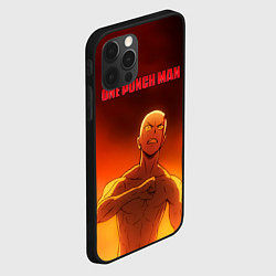 Чехол для iPhone 12 Pro Сайтама в огне One Punch-Man, цвет: 3D-черный — фото 2