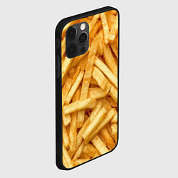 Чехол для iPhone 12 Pro Картошка фриФастфуд, цвет: 3D-черный — фото 2