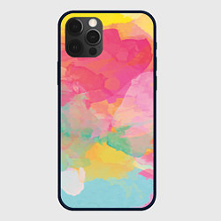 Чехол для iPhone 12 Pro Радужная акварель, цвет: 3D-черный