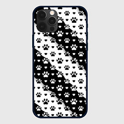 Чехол для iPhone 12 Pro Следы от Лап, цвет: 3D-черный