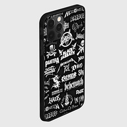 Чехол для iPhone 12 Pro ЛОГОТИПЫ МЕТАЛ ГРУПП METAL BANDS LOGO, цвет: 3D-черный — фото 2