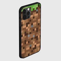 Чехол для iPhone 12 Pro ЗЕМЛЯ DIRT MINECRAFT, цвет: 3D-черный — фото 2