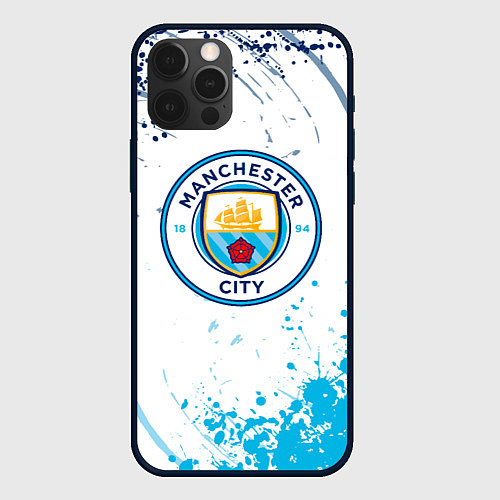 Чехол iPhone 12 Pro Manchester City - Футбольный клуб / 3D-Черный – фото 1