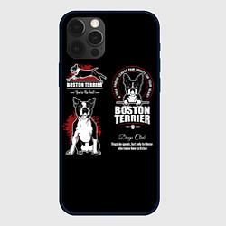 Чехол для iPhone 12 Pro Бостон-Терьер Boston Terrier, цвет: 3D-черный