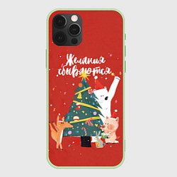 Чехол для iPhone 12 Pro Желания сбываются 2, цвет: 3D-салатовый