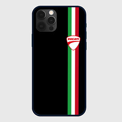 Чехол для iPhone 12 Pro DUCATI MOTOCYCLE ITALY LINE, цвет: 3D-черный