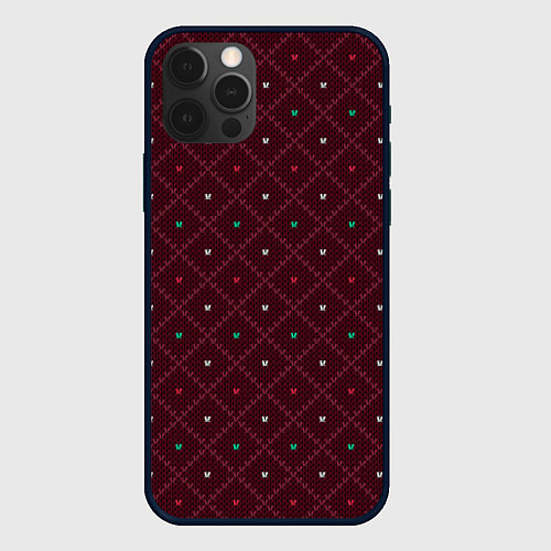 Чехол iPhone 12 Pro Knitted Texture / 3D-Черный – фото 1