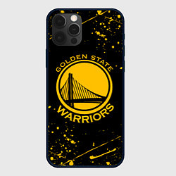 Чехол для iPhone 12 Pro GOLDEN STATE WARRIORS? , БРЫЗГИ КРАСОК, цвет: 3D-черный