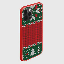 Чехол для iPhone 12 Pro Knitted Christmas Pattern, цвет: 3D-красный — фото 2