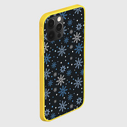 Чехол для iPhone 12 Pro Снежинки, цвет: 3D-желтый — фото 2