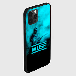 Чехол для iPhone 12 Pro Мэттью Беллами бирюзовый туман Muse, цвет: 3D-черный — фото 2