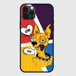 Чехол для iPhone 12 Pro Comics Пес Dog Love Yes, цвет: 3D-черный