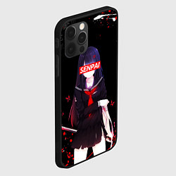 Чехол для iPhone 12 Pro SENPAI KATANA GIRL, БРЫЗГИ КРАСОК, цвет: 3D-черный — фото 2