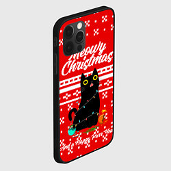 Чехол для iPhone 12 Pro MEOW CHRISTMAS, цвет: 3D-черный — фото 2