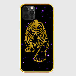 Чехол для iPhone 12 Pro Новый год 2022 тигр, цвет: 3D-желтый