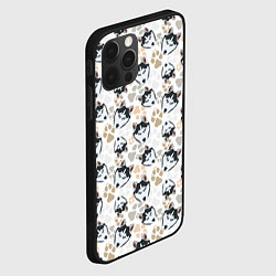 Чехол для iPhone 12 Pro Собака Сибирский Хаски, цвет: 3D-черный — фото 2