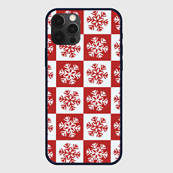 Чехол для iPhone 12 Pro Шахматные Снежинки, цвет: 3D-черный