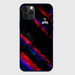 Чехол для iPhone 12 Pro ЦСКА Dark Theme, цвет: 3D-черный