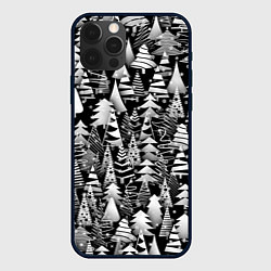 Чехол для iPhone 12 Pro Лес абстрактных ёлок, цвет: 3D-черный