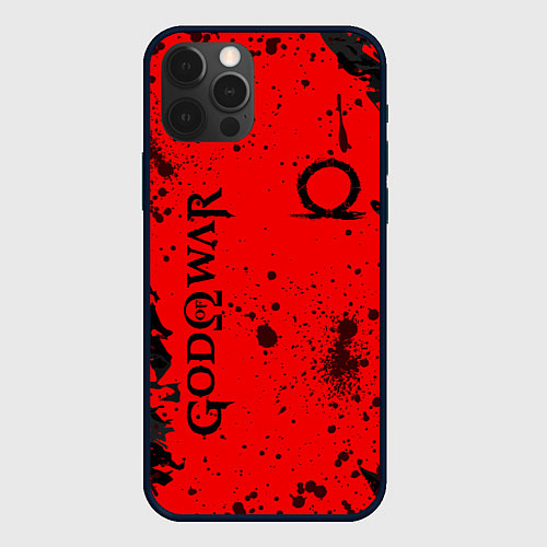 Чехол iPhone 12 Pro God of War Брызги крови / 3D-Черный – фото 1