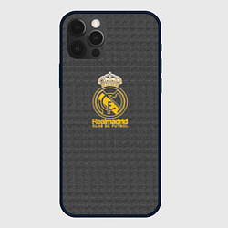Чехол для iPhone 12 Pro Real Madrid graphite theme, цвет: 3D-черный