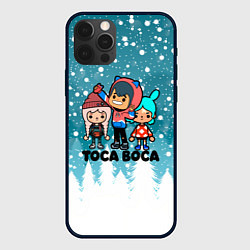 Чехол для iPhone 12 Pro Новогодний Toca Boca, цвет: 3D-черный