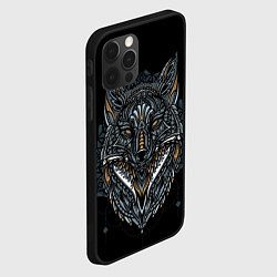 Чехол для iPhone 12 Pro ЭТНИЧЕСКАЯ ЛИСА FOX ABSTRACT, цвет: 3D-черный — фото 2