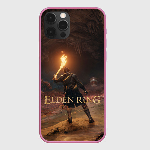 Чехол iPhone 12 Pro Elden Ring - подземелье / 3D-Малиновый – фото 1