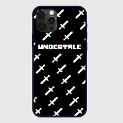 Чехол для iPhone 12 Pro UNDERTALE LOGO СРАЖЕНИЕ, МЕЧИ, цвет: 3D-черный